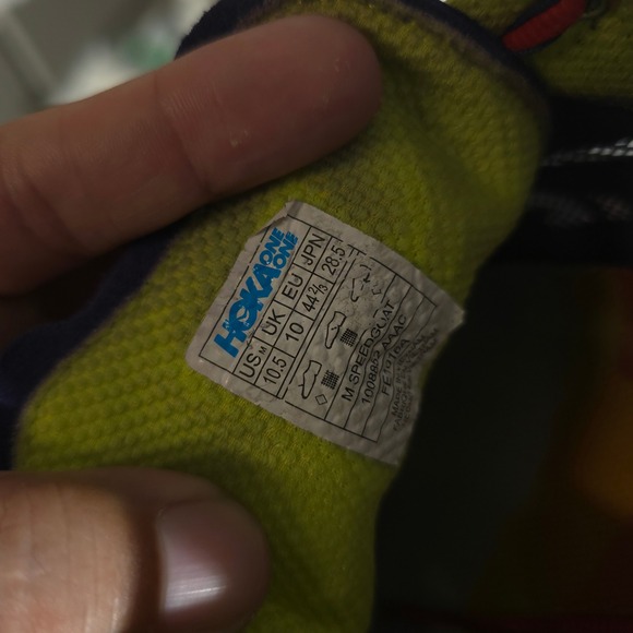 Hoka One One Speedgoat Trail Running Shoes Blue Yellow Mens Size 10.5 - Picture 12 of 15